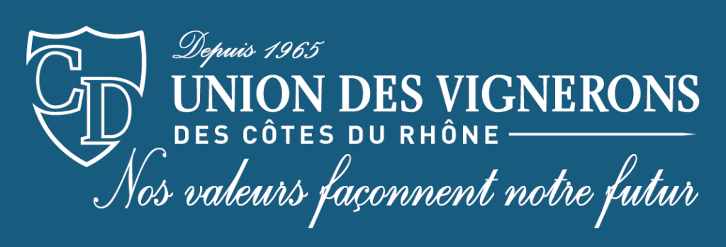 Logo UVCDR Union des Vignerons des Côtes du Rhône avec baseline